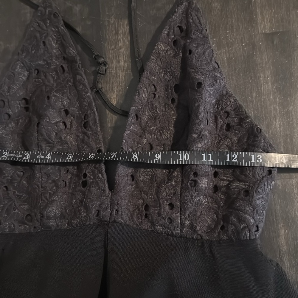 Akira Chicago Black Eyelet Evening Romper Size Small - Picture 5 of 6